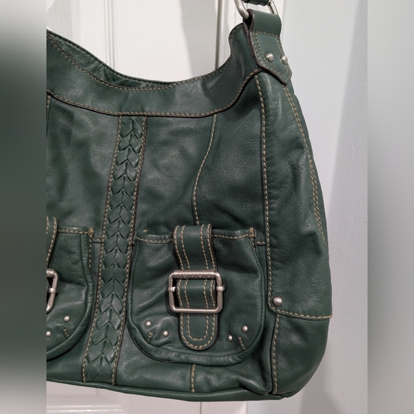 Tignanello Dark Green Leather Shoulder/Hobo Bag - Picture 3 of 14